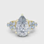 6 Carat Pear Diamond Vintage Engagement Ring