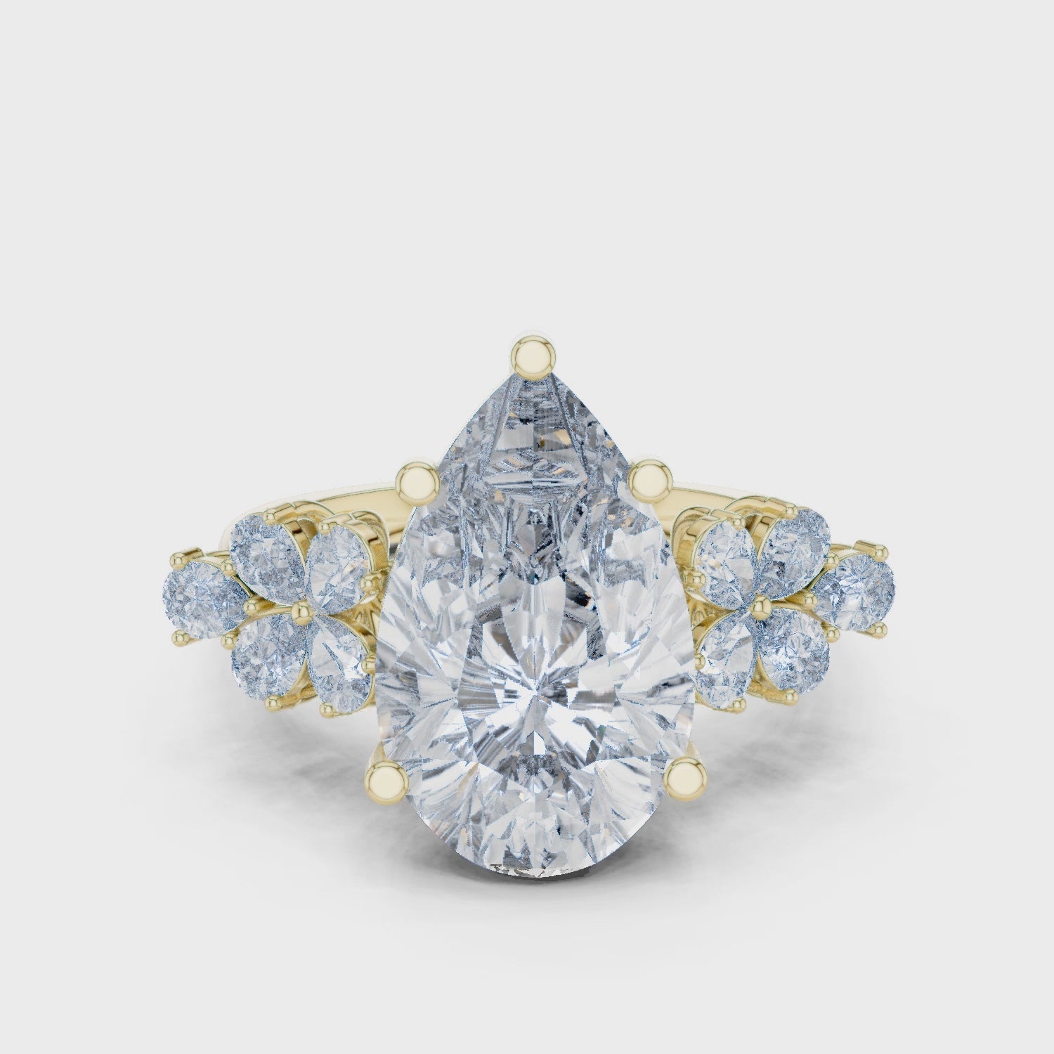 6 Carat Pear Diamond Vintage Engagement Ring