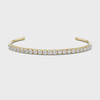 Modern Lab Diamond Round Cut Open Bangle