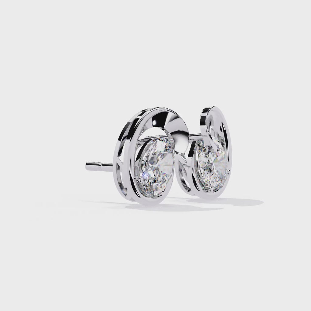 Oval Cut Lab Diamond Fancy Stud Earrings