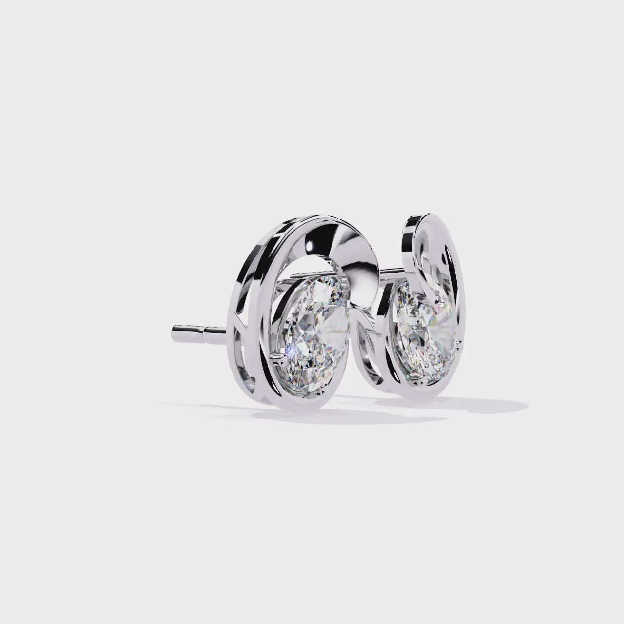 Oval Cut Lab Diamond Fancy Stud Earrings