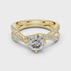 1 Carat Round Cut Lab Diamond Twisted Shank Ring