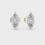 2 Prong Marquise Cut Lab Diamond Stud Earrings