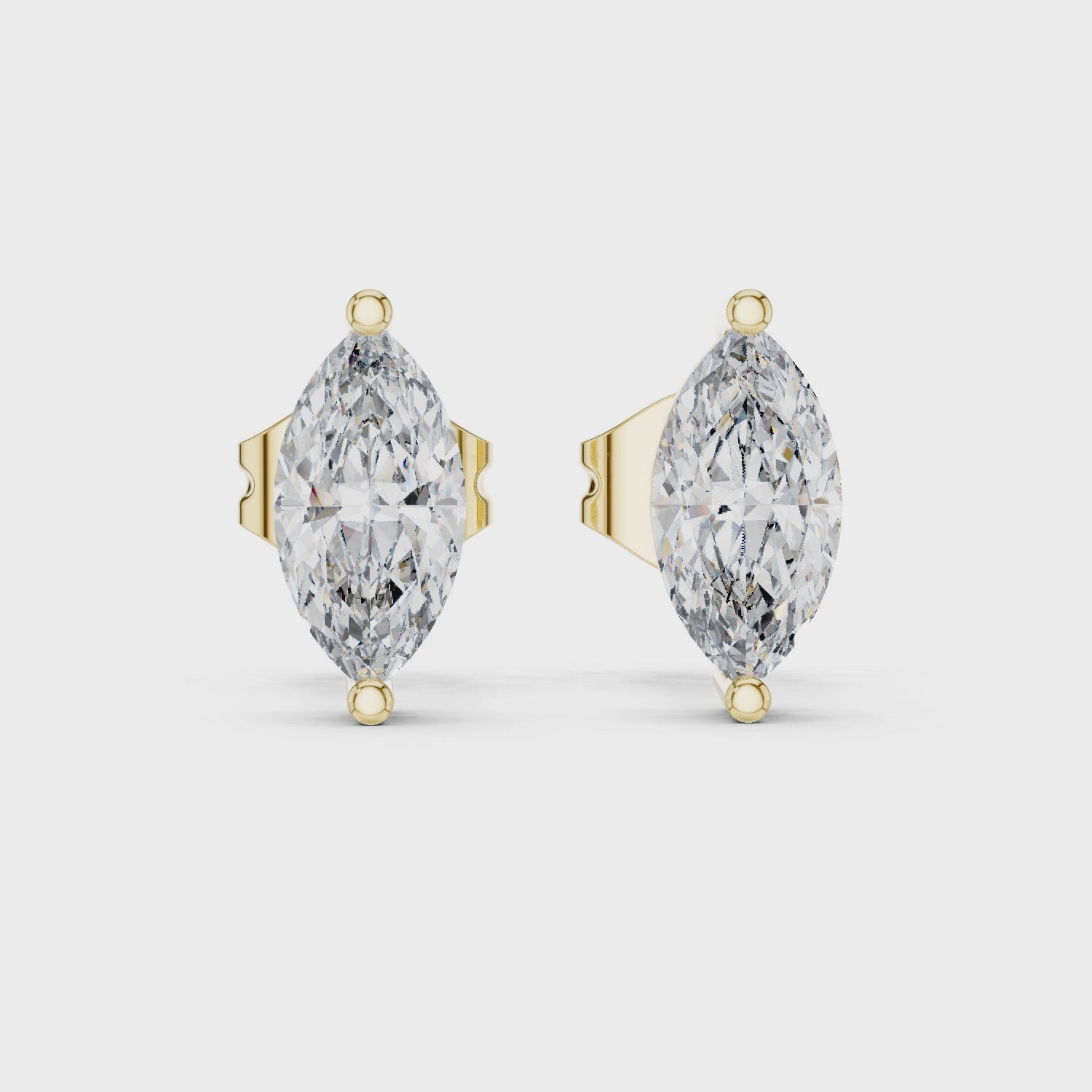 2 Prong Marquise Cut Lab Diamond Stud Earrings