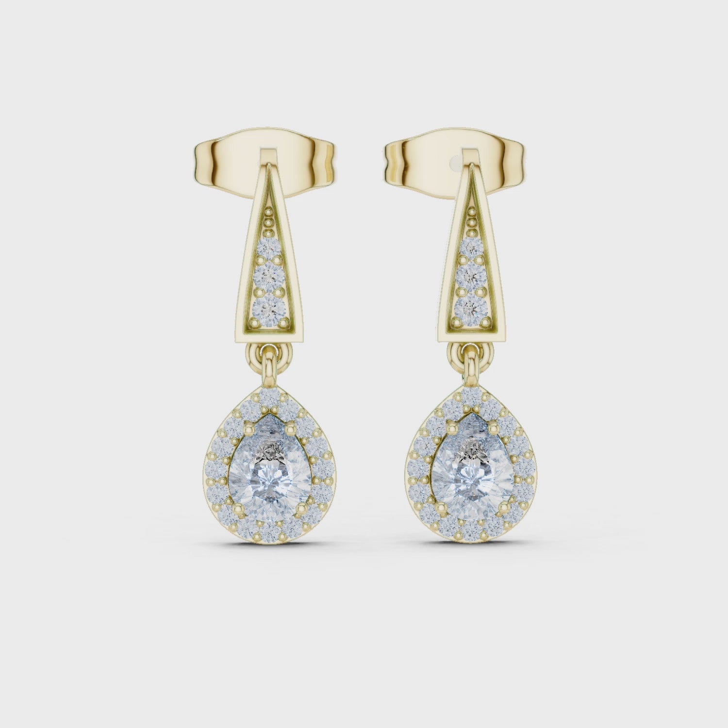 Pear Cut Lab Diamond Classic Dangle Earrings