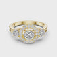 Octagon Lab Diamond Three Stone Engagement Ring