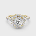 1.50 Carat Round Lab Diamond Floral Engagement Ring