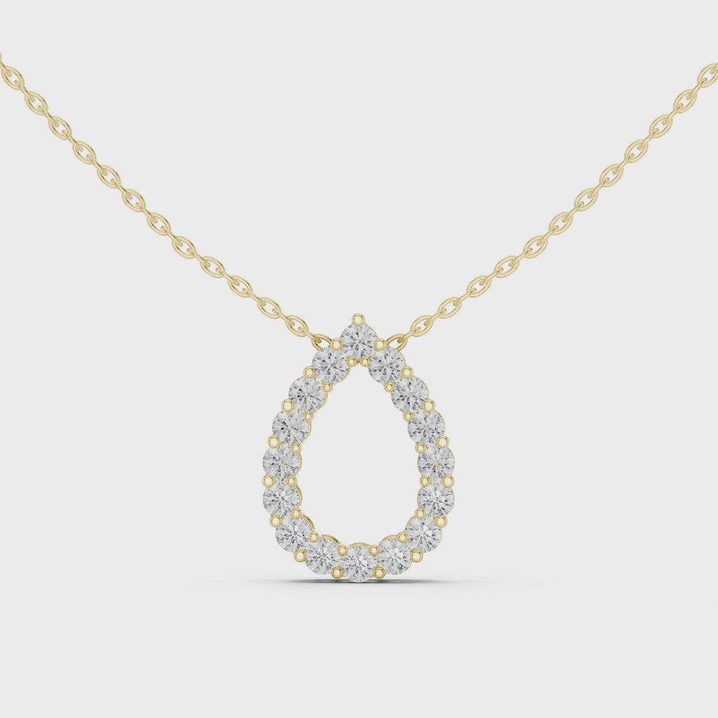 Lab Diamond Round Cut Dew Drop Pendant