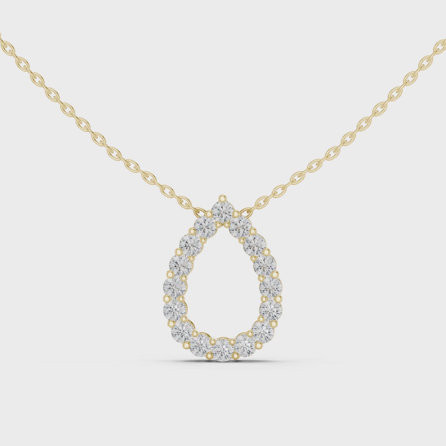 Lab Diamond Round Cut Dew Drop Pendant