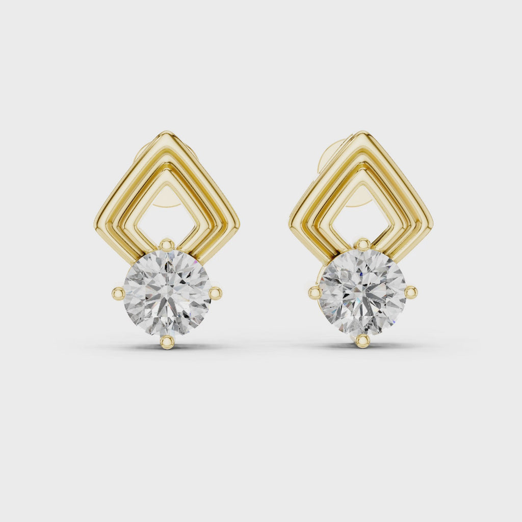 2.50 Carat Round Diamond Fancy Drop Earrings