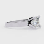 Princess Cut Lab Diamond Open Gallery Solitaire Ring