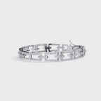 14K White Gold Round Cut Lab Diamond Tennis Bracelet