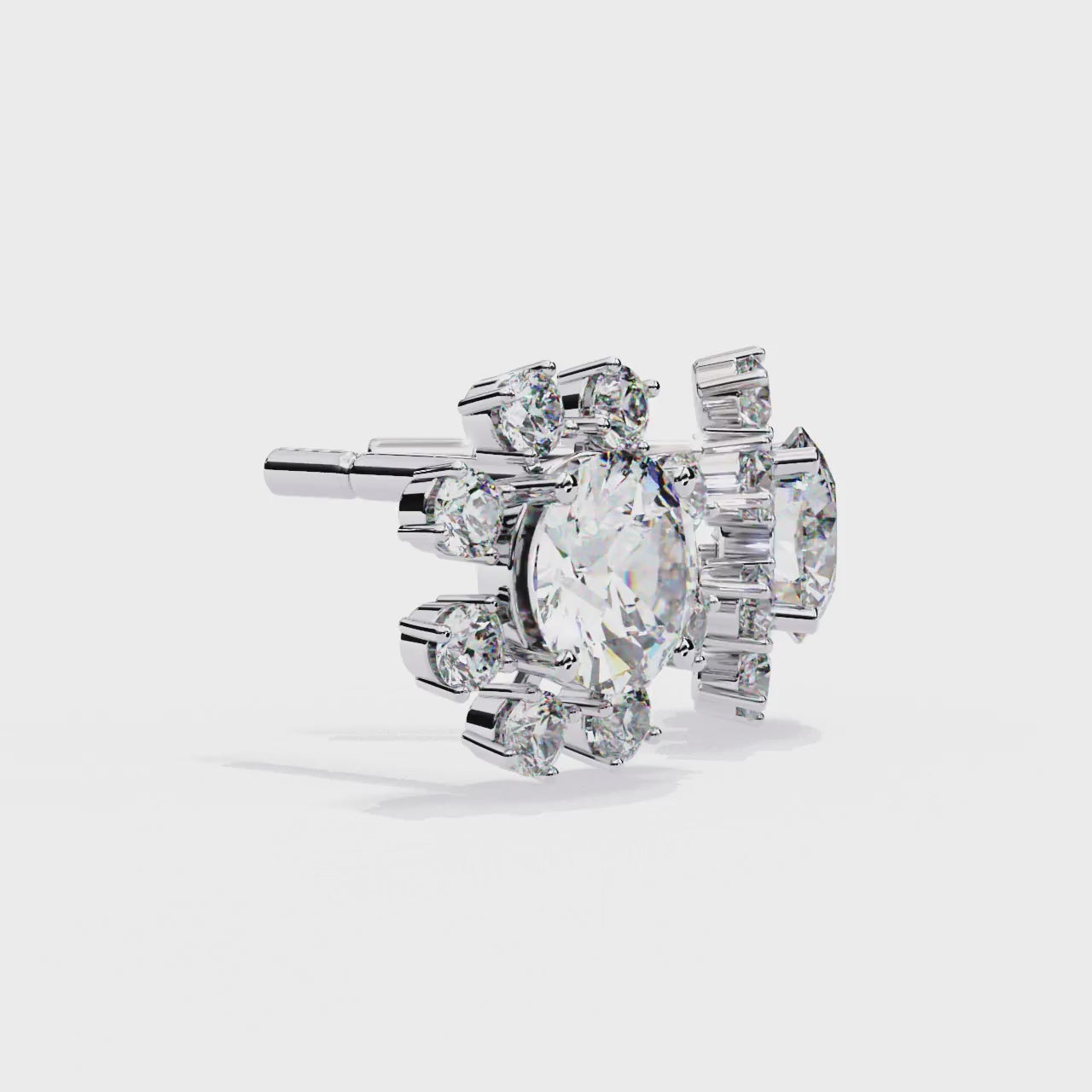 Unique Round Lab Diamond Floral Earrings