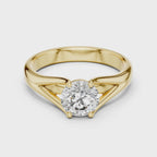 Round Cut Lab Diamond Split Shank Solitaire Ring