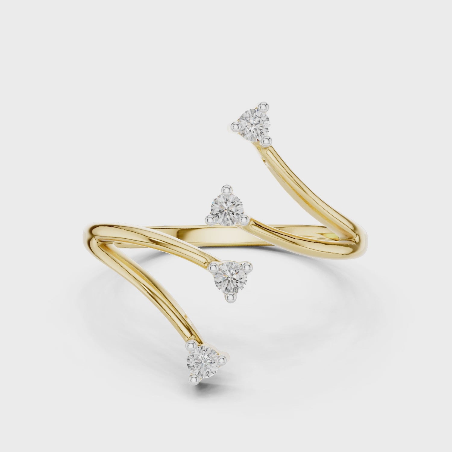 Unique Round Cut Diamond Criss Cross Engagement Ring