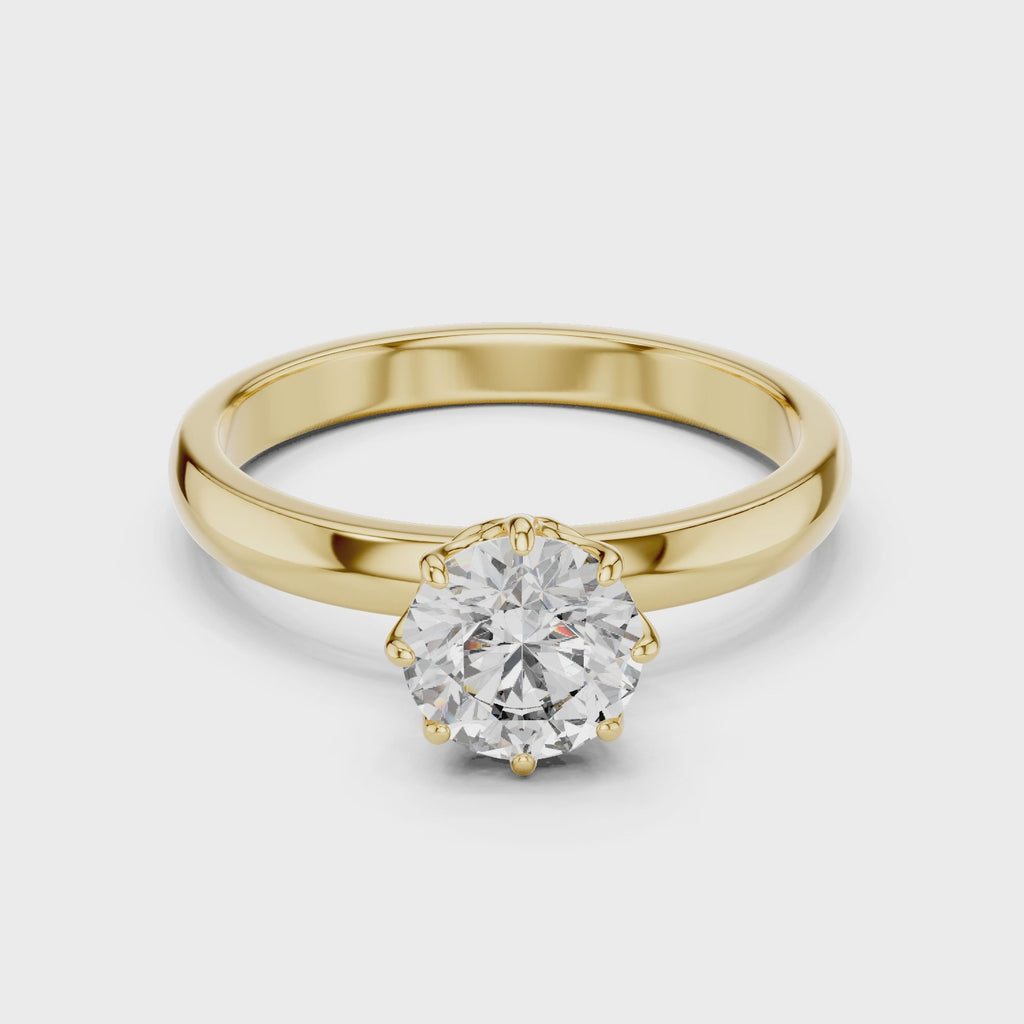 Round Shape Lab Grown Diamond Solitaire Ring