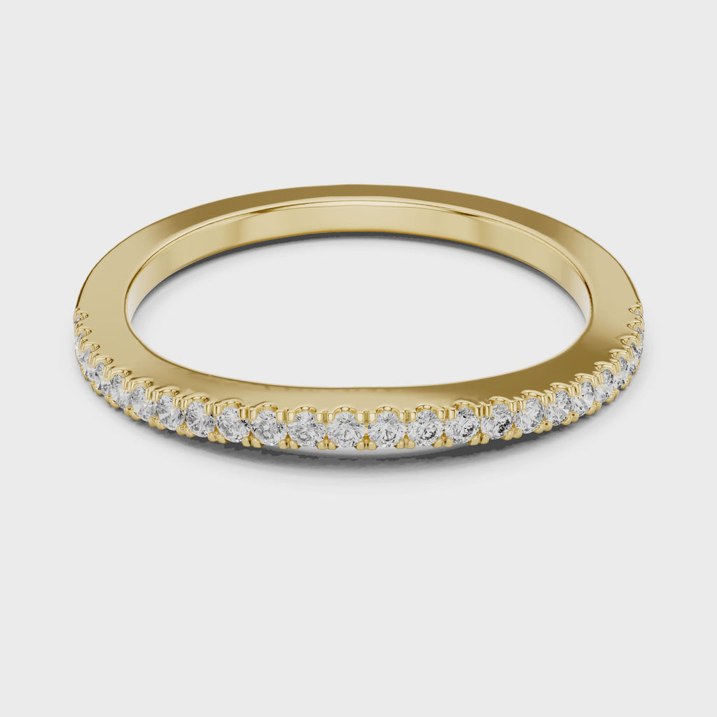 Round Cut Lab Diamond Half Eternity Wedding Band