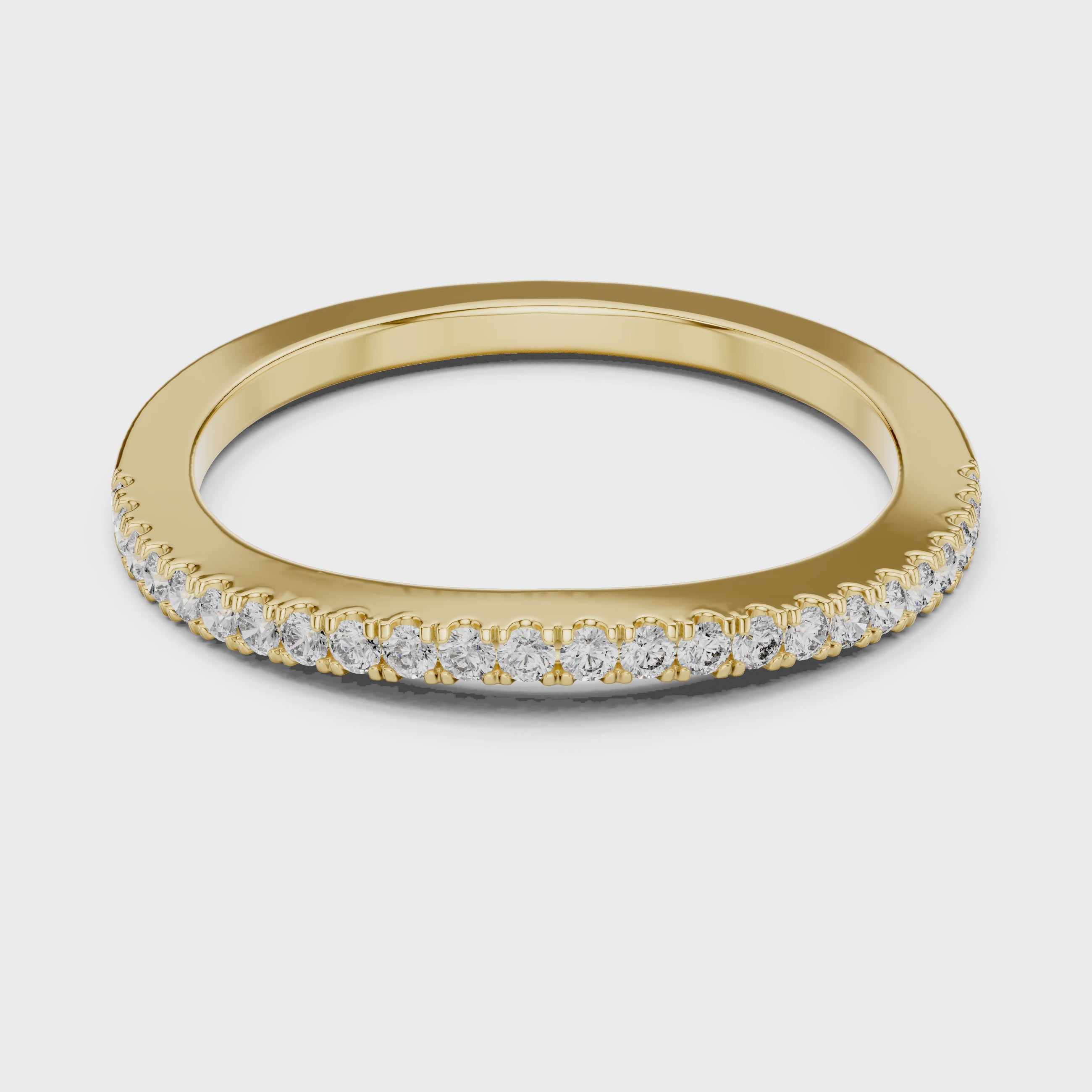 Round Cut Lab Diamond Half Eternity Wedding Band