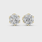 2 Carat Round Cut Diamond Screw Back Earrings