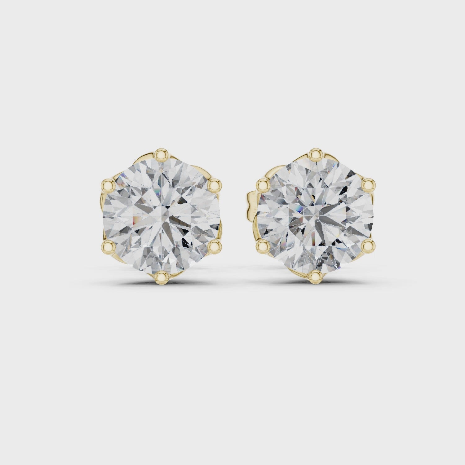 2 Carat Round Cut Diamond Screw Back Earrings