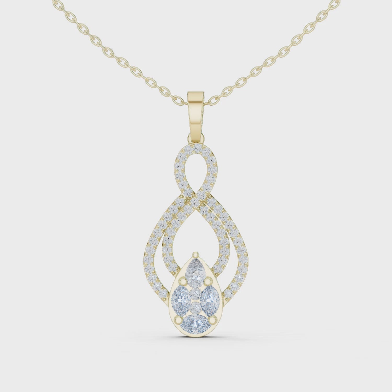 Multi Shape Lab Diamond Infinity Pendant