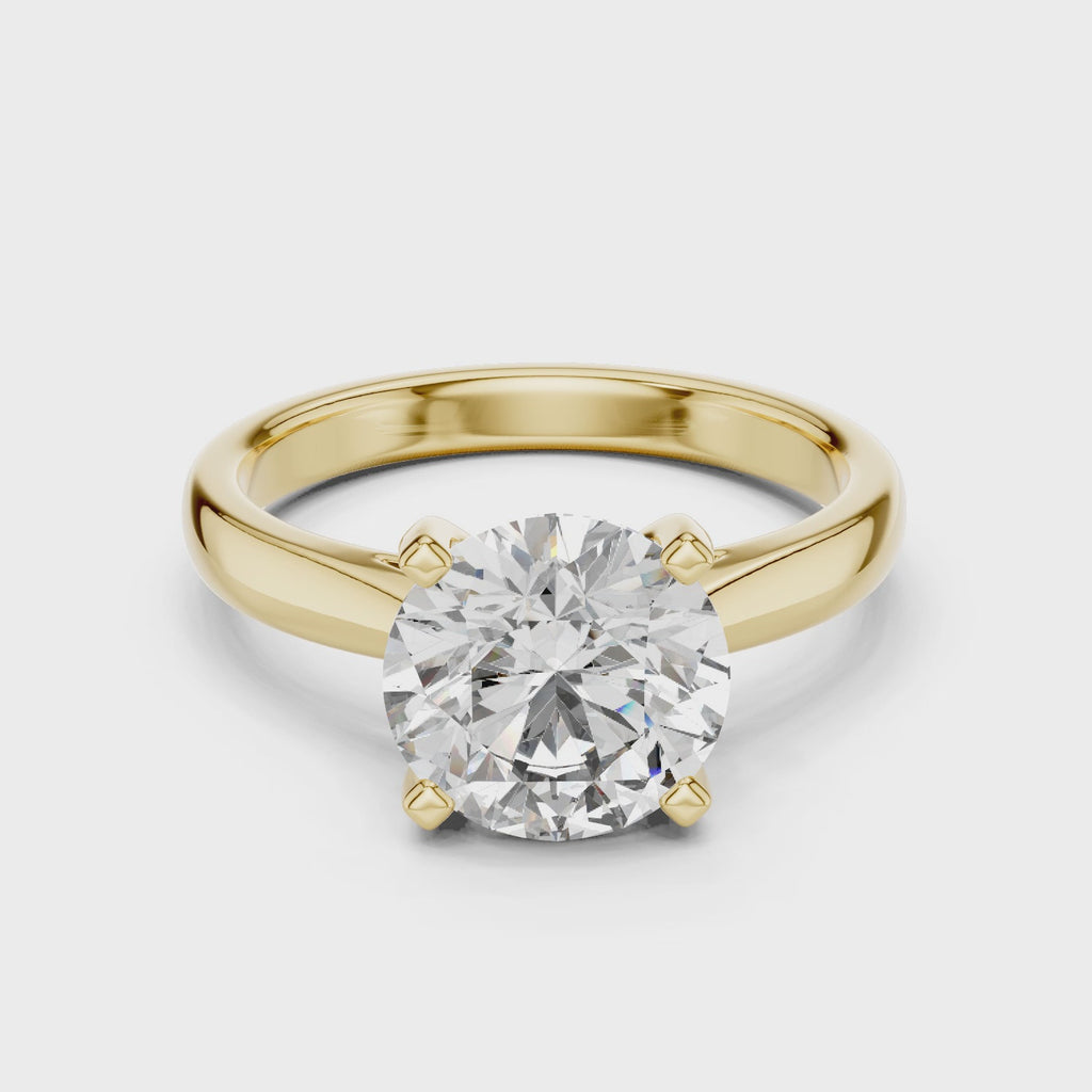 Lab Diamond Round Cut Solitaire Engagement Ring