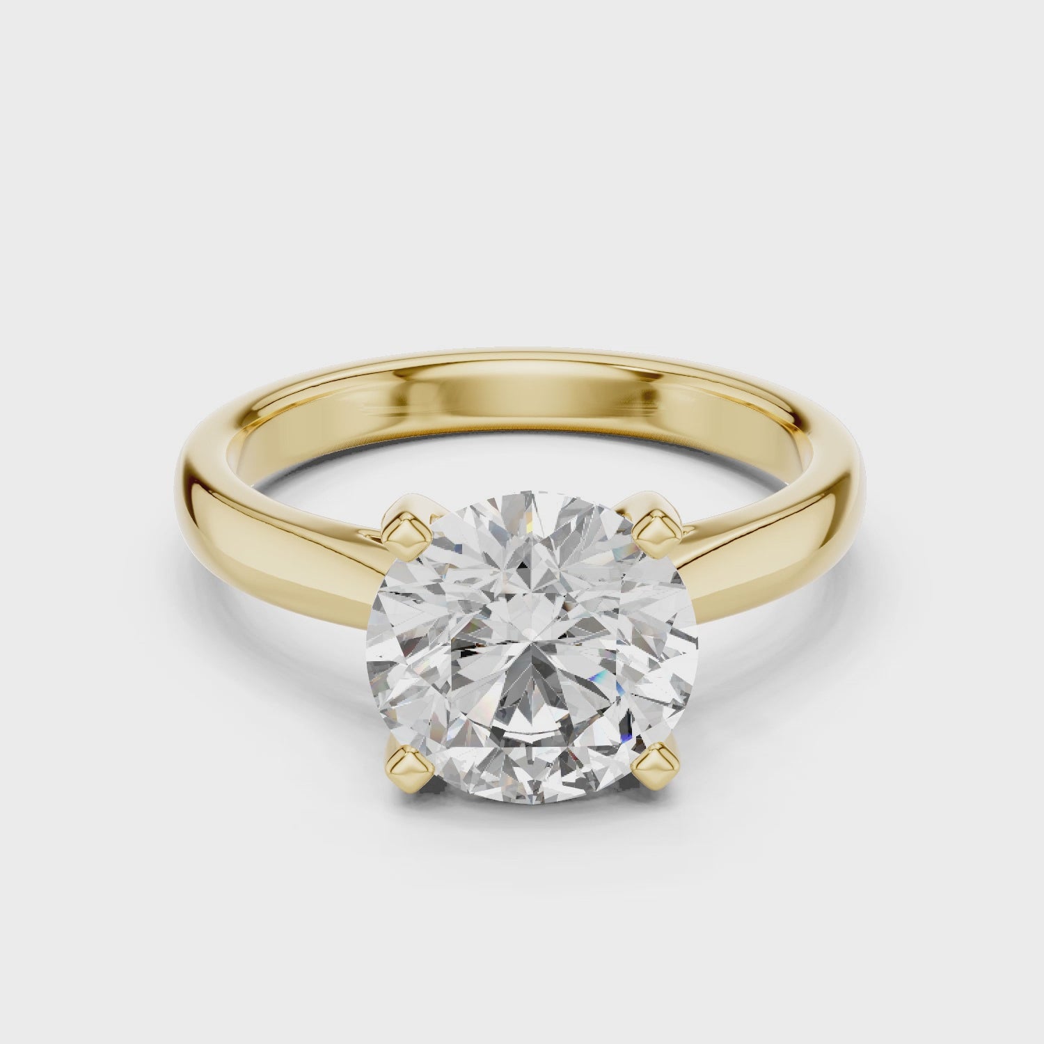 Lab Diamond Round Cut Solitaire Engagement Ring