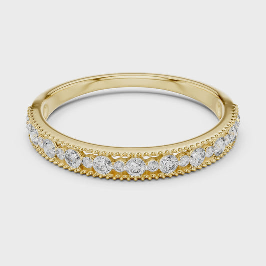 Round Cut Lab Diamond Channel Set Wedding Band