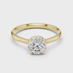 Hidden Halo Solitaire Ring With Round Cut Diamond