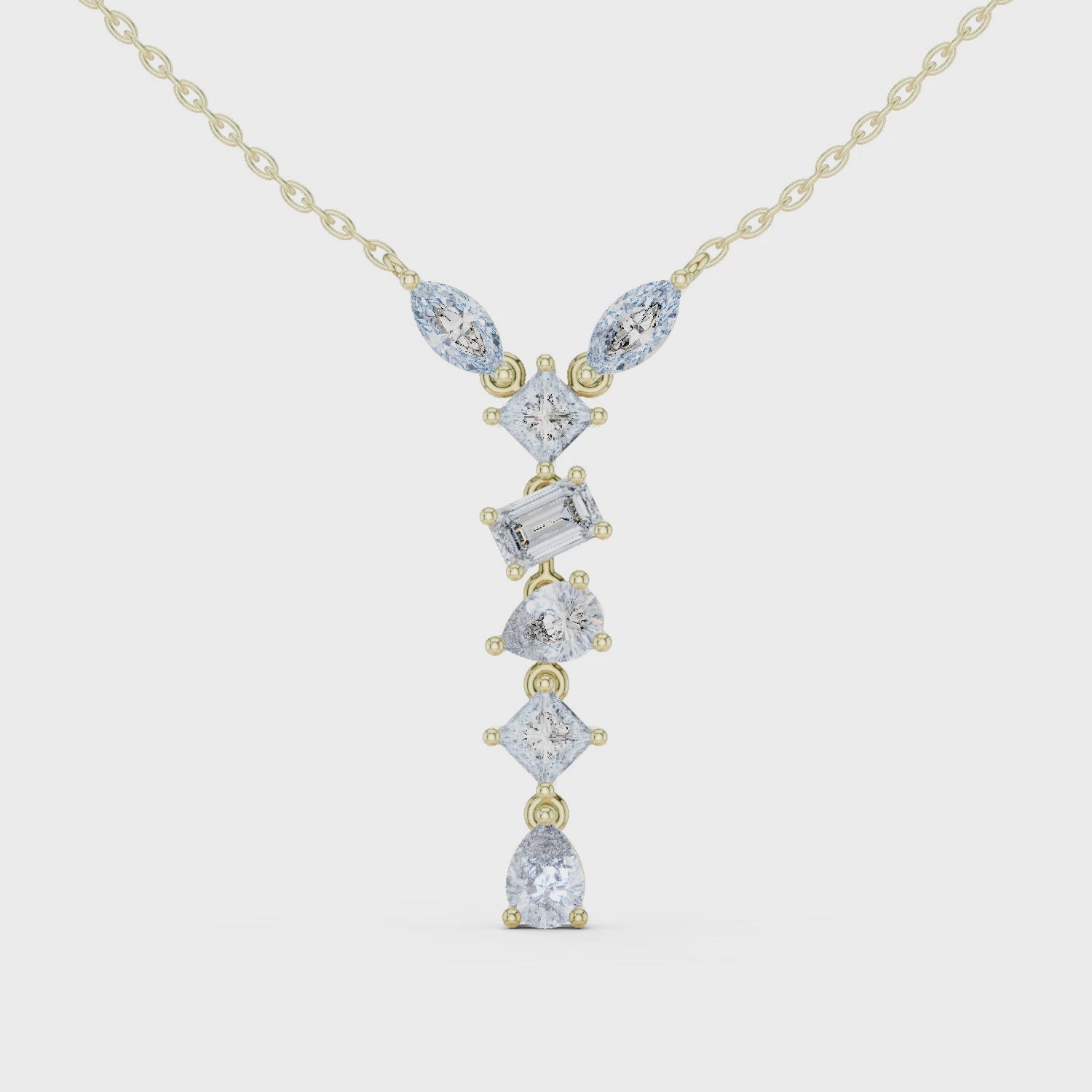 Multi Shape lab Diamond Modern Pendant