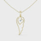 Angel Wing Pendant With Round Lab Diamond