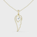 Angel Wing Pendant With Round Lab Diamond