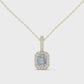 1.50 Carat Emerald Cut Lab Diamond Halo Pendant
