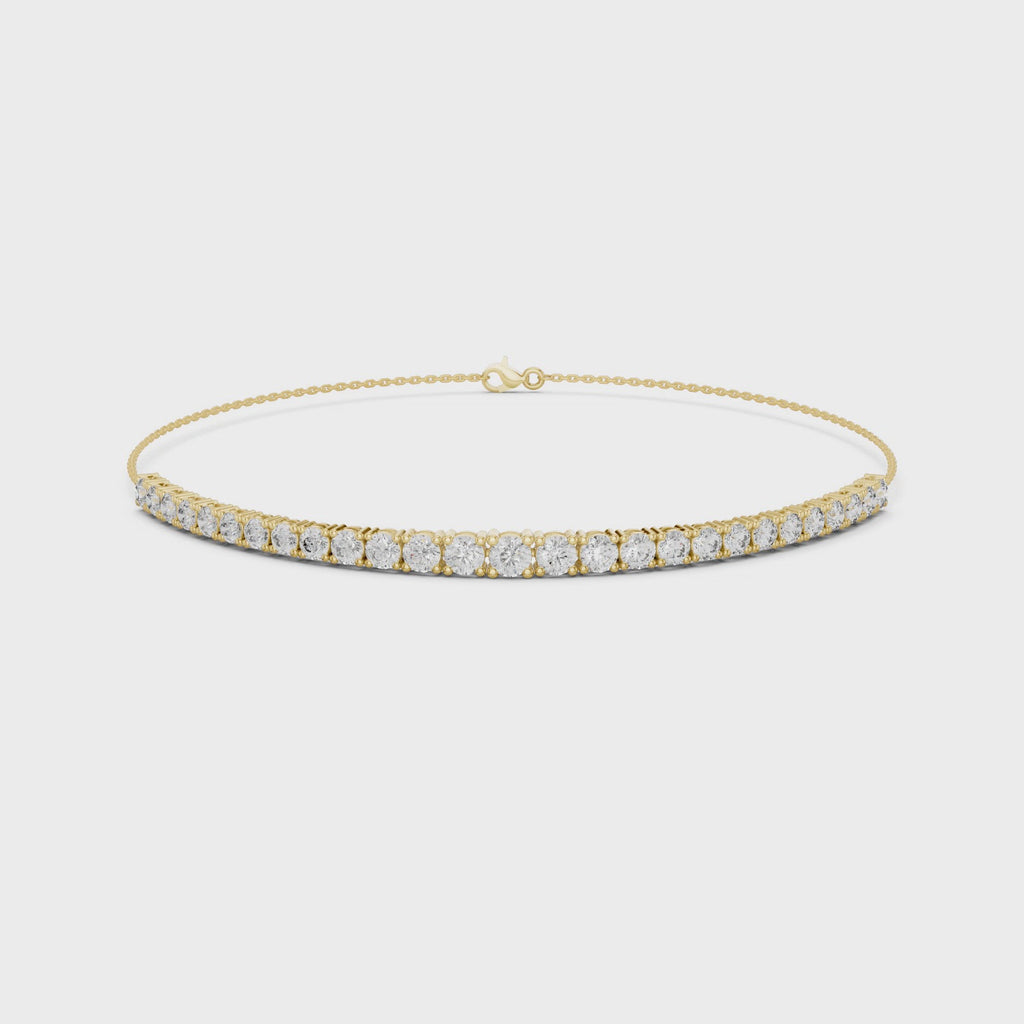 Multiple Round Cut Lab Diamond Chain Bracelet