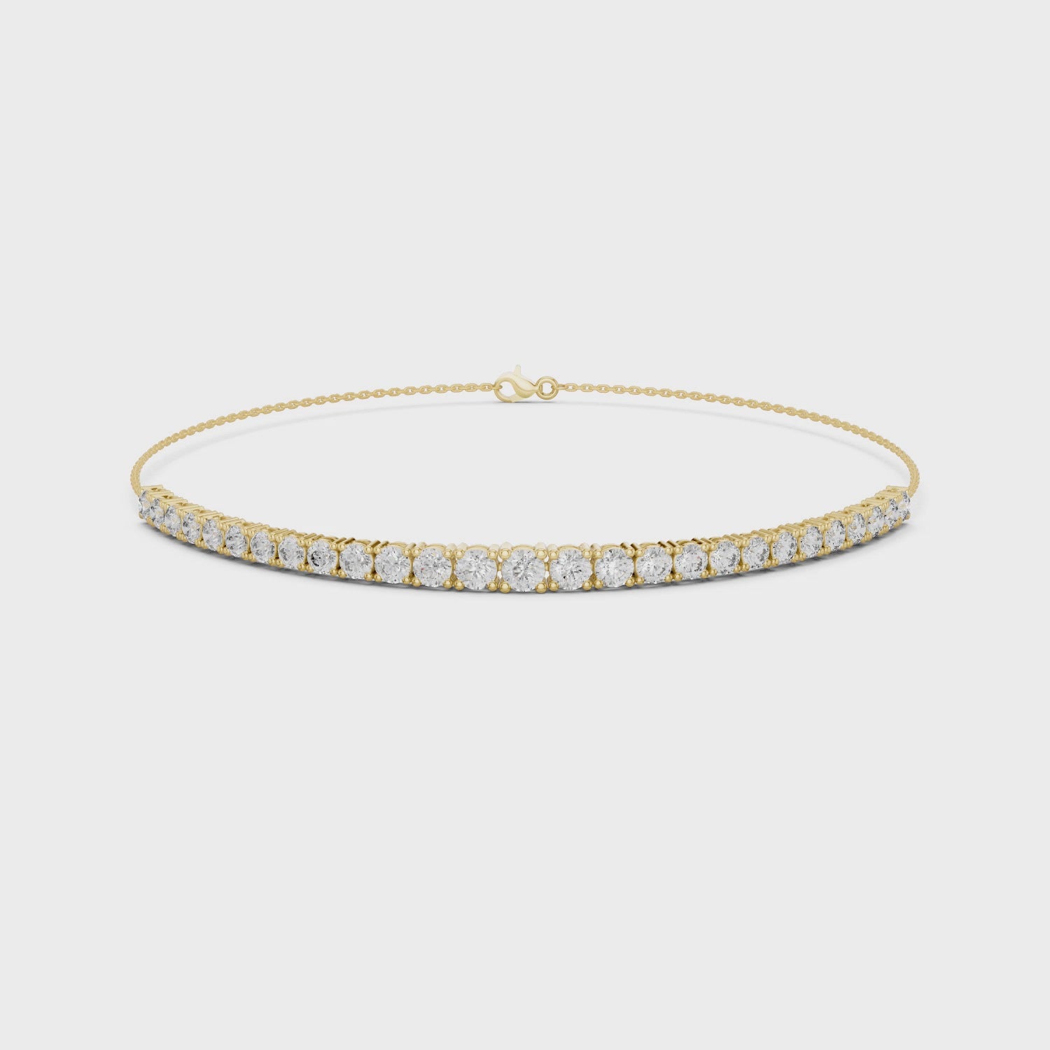 Multiple Round Cut Lab Diamond Chain Bracelet