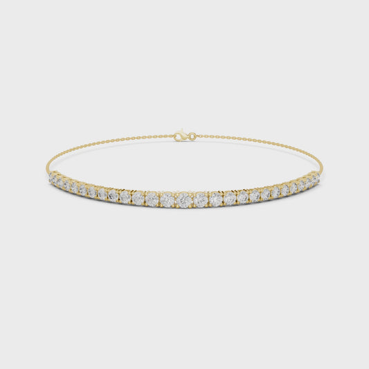 Multiple Round Cut Lab Diamond Chain Bracelet