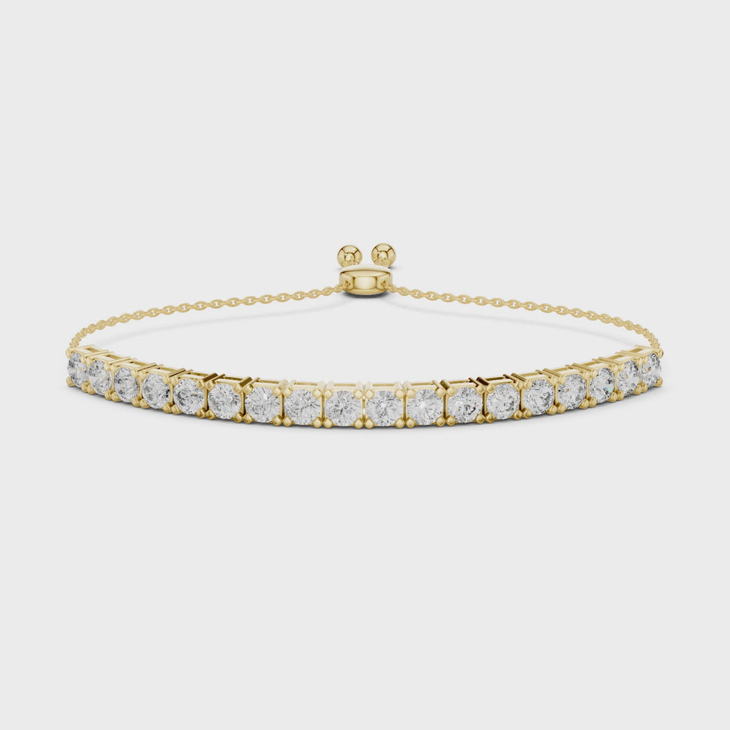 Round Cut Link Chain Diamond Bracelet