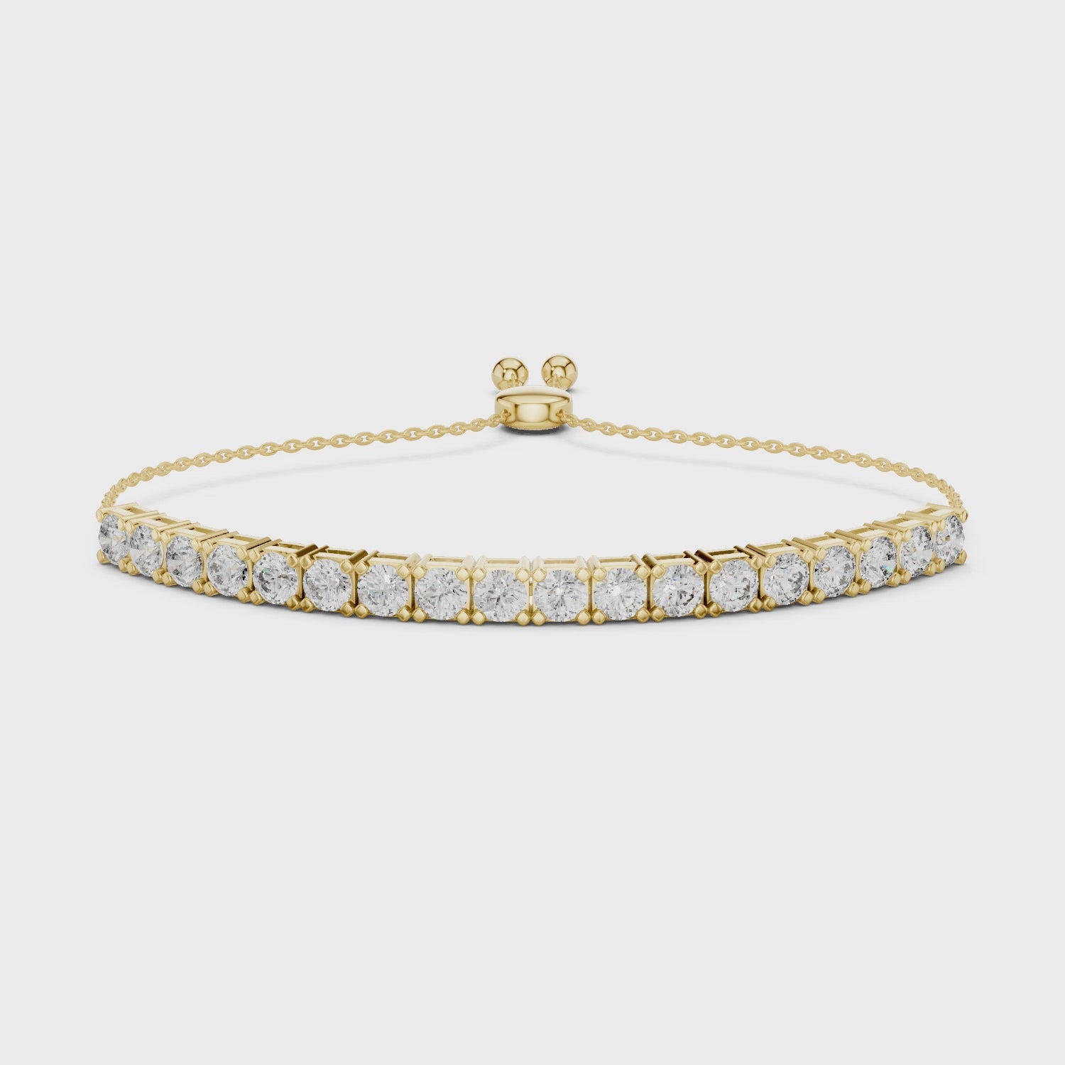Round Cut Link Chain Diamond Bracelet