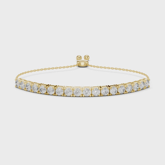 Round Cut Link Chain Diamond Bracelet