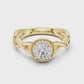 Round Cut Halo Diamond Ring with Twisted Shank
