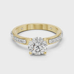 Round Cut Diamond Solitaire Ring With Accent Setting