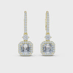 2 Carat Asscher Cut lab Diamond Hoop Earrings