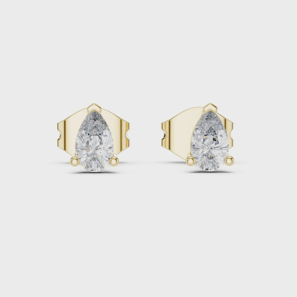 0.50 Carat Pear Cut Lab Diamond Stud Earrings