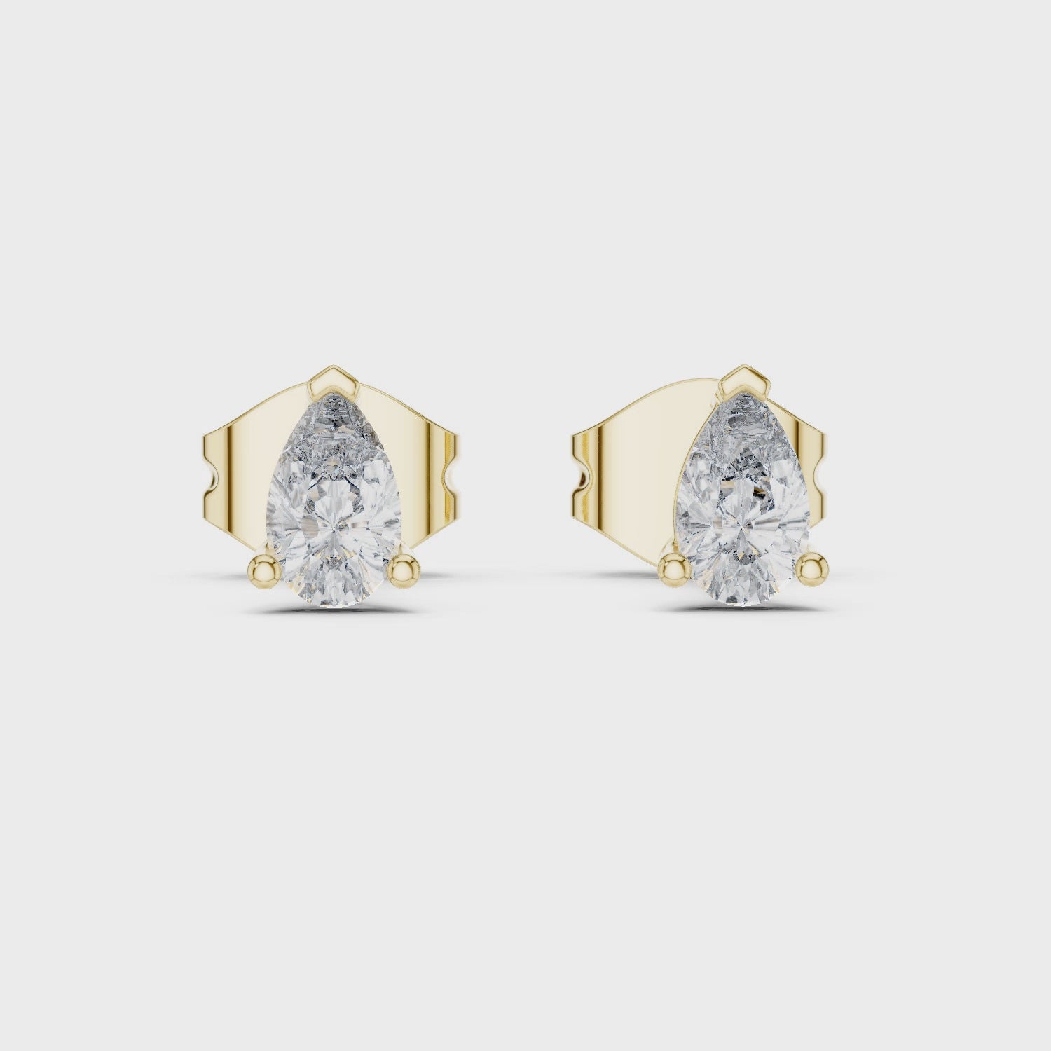 0.50 Carat Pear Cut Lab Diamond Stud Earrings