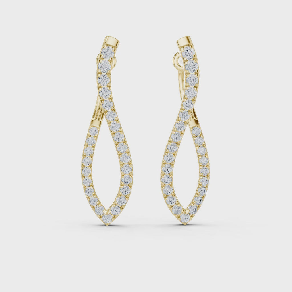 Unique Round Cut Lab Diamond Hoop Earrings