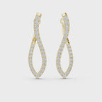 Unique Round Cut Lab Diamond Hoop Earrings