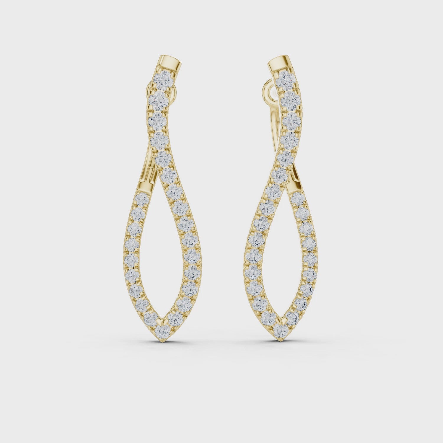 Unique Round Cut Lab Diamond Hoop Earrings
