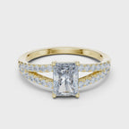 1 Carat Radiant Diamond Shink Shank Engagement Ring