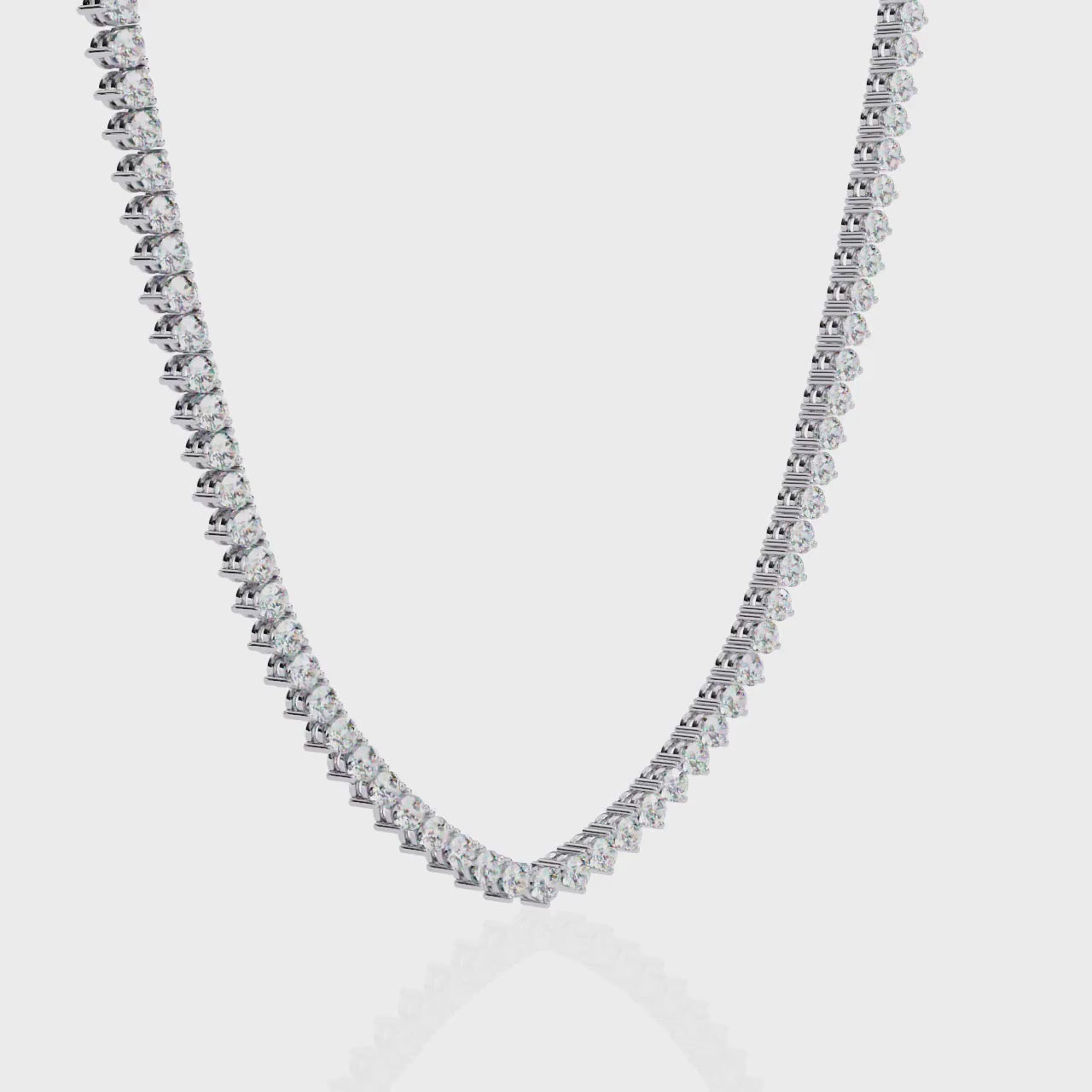 Unique Round Cut Lab Diamond Tennis Necklace