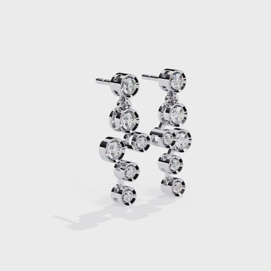 Round Cut Bezel Set Lab Diamond Earrings